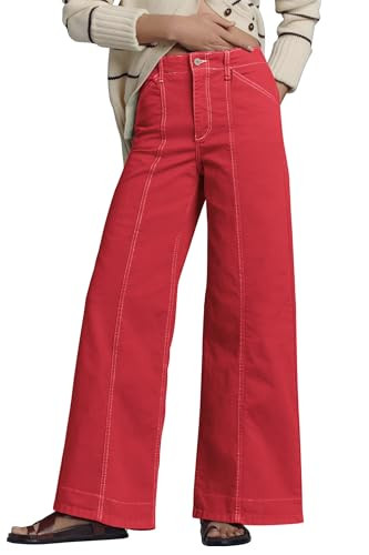 Allimy Womens High Waist Front Seamed High Rise Wide-Leg Jeans Straight Leg Loose Washed Long Ful... | Amazon (US)