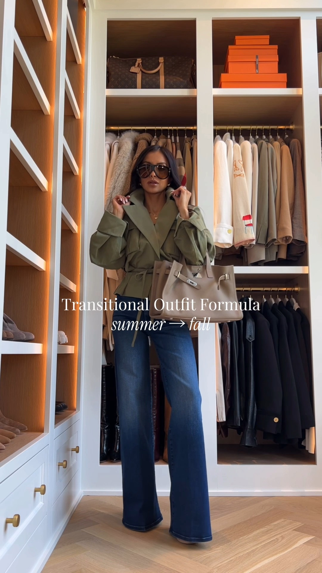 Transitional fall outfit idea
Mother the hustler denim - wearing a size 23
REVOLVE olive green cropped trench wearing a size XS
Amazon hermes inspired handbag

#LTKgrwm #LTKOver40 #LTKSeasonal