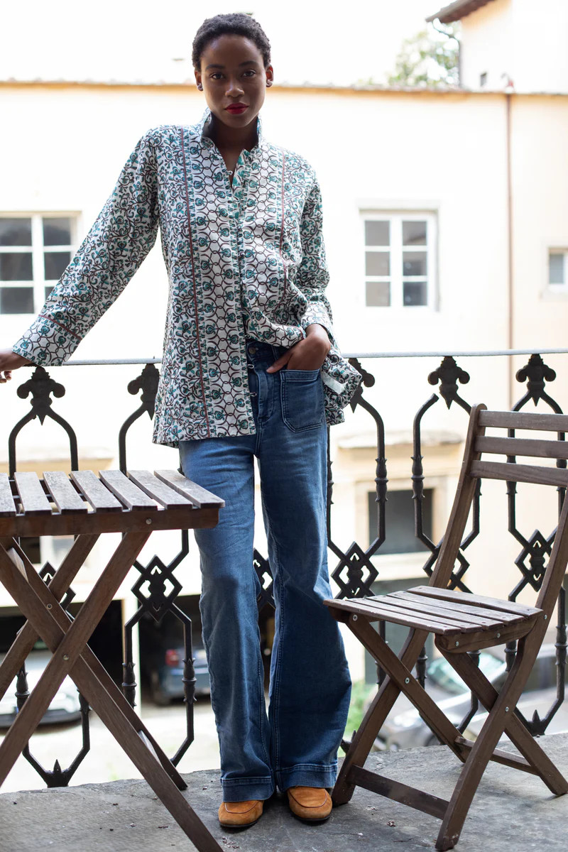 Marrakech Tunic | Verdigris/Espresso Iris | SUE SARTOR