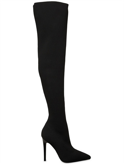 KENDALL+KYLIE - 100MM ANABEL KNIT OVER THE KNEE BOOTS - BOOTS - BLACK - Luisaviaroma | Luisaviaroma