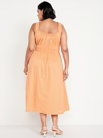 Waist-Defined Ruffled Midi Dress | Old Navy (US)