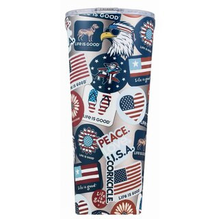 Corkcicle Life is Good Peace. Love. USA. Tumbler, 24 oz | CVS Health