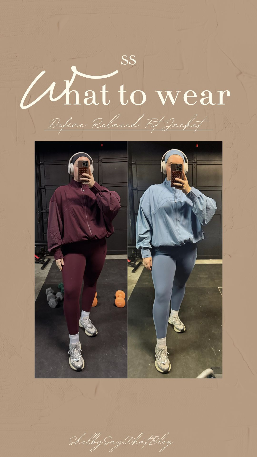 Loving this Define Relaxed Jacket from Lululemon! The garnet is mostly sold out, so I linked the other colors, and a similar pair of Amazon leggings!! ❤️🩵 

 #LTKActive #LTKMidsize #LTKFitness