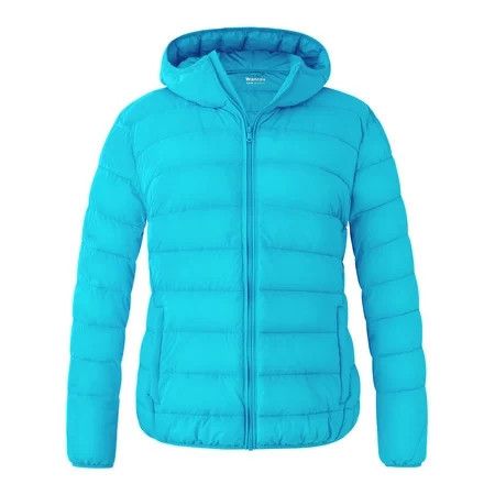 wantdo Women s Thicken Hooded Winter Coat Puffer Jacket Short Warm Parka with Hood Blue XL | Walmart (US)