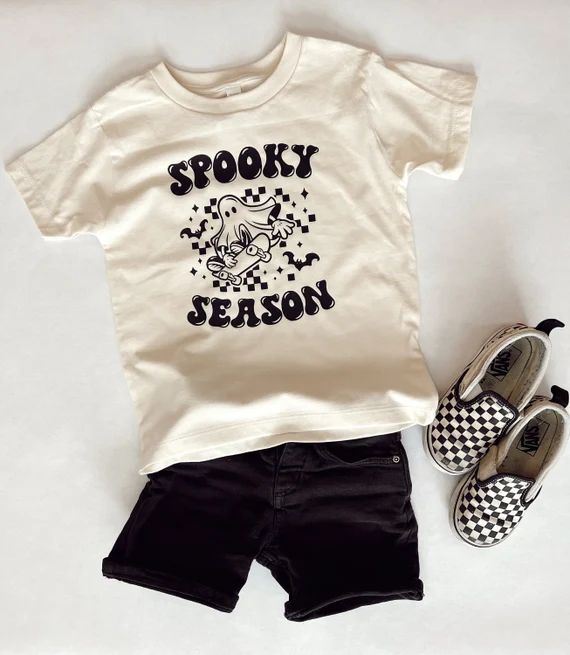 Spooky Season Checkered Unisex Kids Shirt Toddler Halloween - Etsy | Etsy (US)