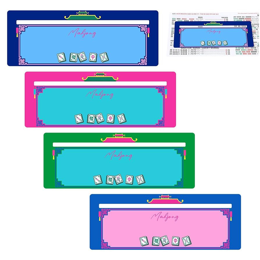 Faccito 4 Pcs Mahjong Card Guide and Line Finder for Strategy Tool for Beginners, for Travel, Par... | Amazon (US)