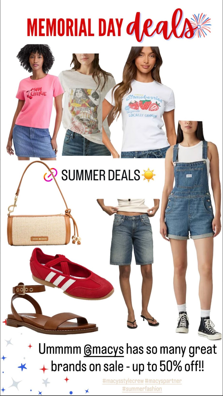 Memorial Day deals at Macy's!!! So many cute finds from graphic tees to jelly shoes! 

 #LTKootd #LTKSaleAlert