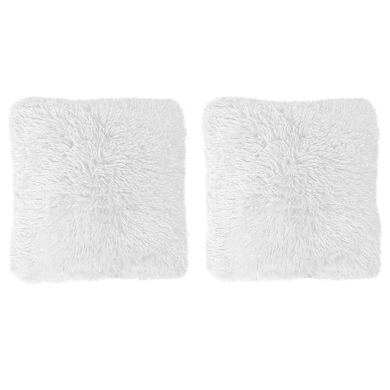 SweetHome Collection 2-pack Very Soft & Comfy Plush Long Faux Fur Throw Pillows, White, Fits All | Kohl's