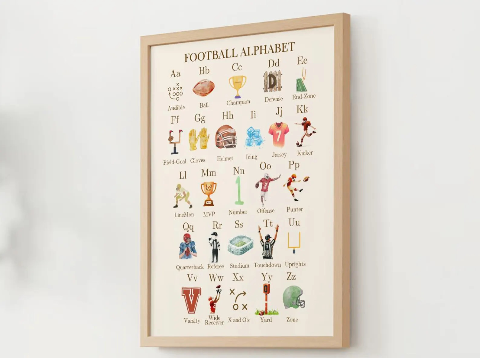 Football Alphabet Nursery Print, Nursery Football Digital Poster, ABC Print, Football Baby Boy Ro... | Etsy (US)