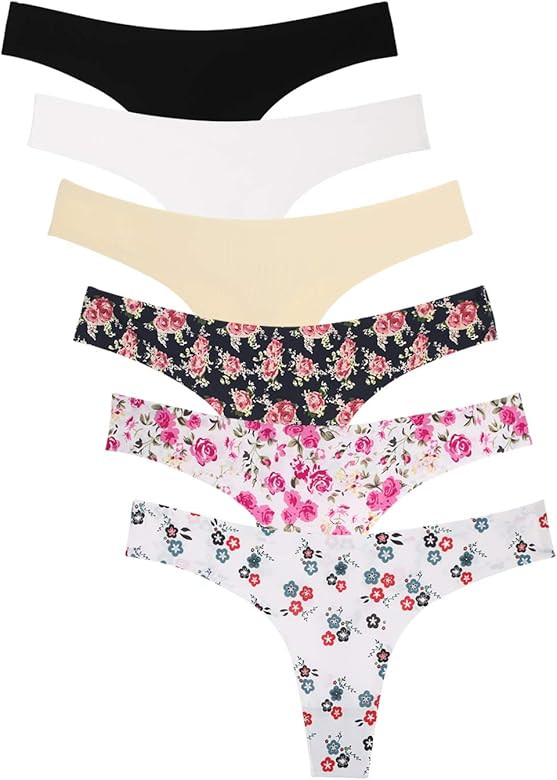 Wealurre Women's Microfiber Low Rise No Show Thong Pantie | Amazon (US)