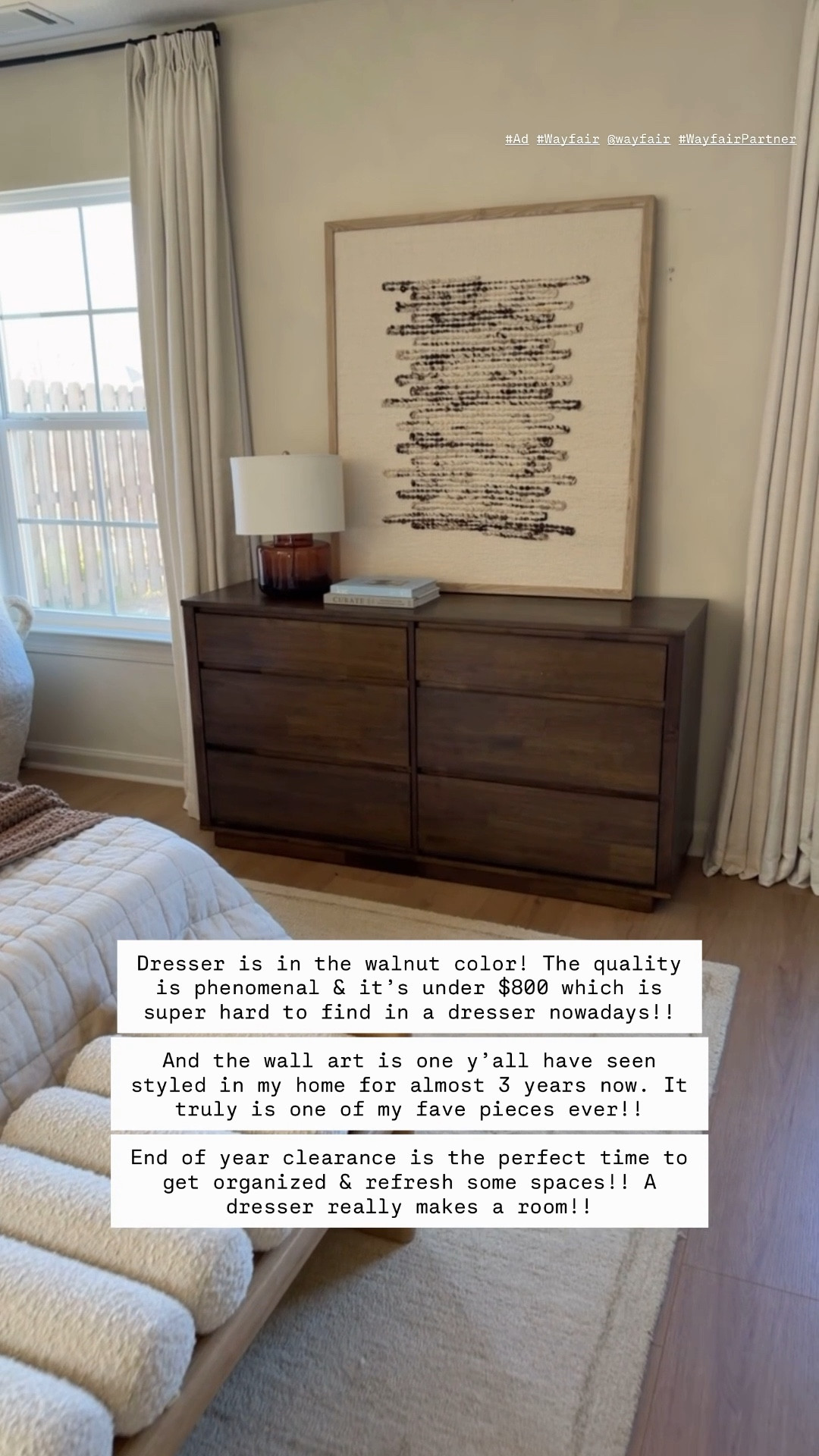 Wayfair’s end of clearance is a great time to get organized & refresh spaces!! Get up to 60% off so many finds in my bedroom. And there’s free & easy delivery!!

Dresser color: walnut

#LTKHome