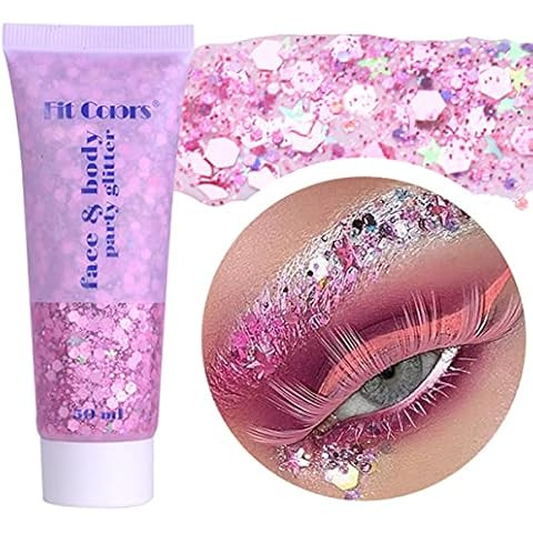 MEICOLY Pink Body Glitter,Singer Concerts Face Glitter Gel,Mermaid Sequins Liquid Holographic,Fac... | Amazon (US)