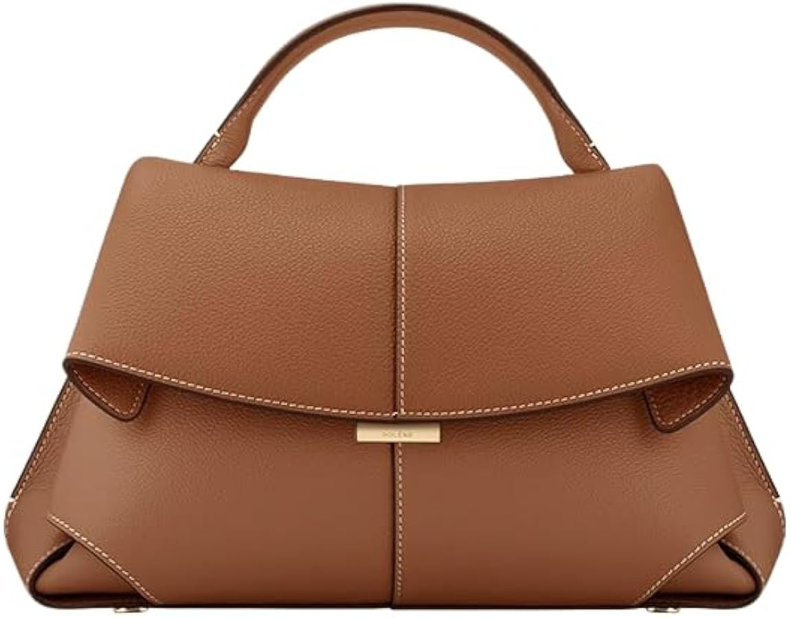 Mokki Smile Bag Advanced Business Designer Women's Bag Fashion Wrinkled cowhide Top-Handle Should... | Amazon (US)