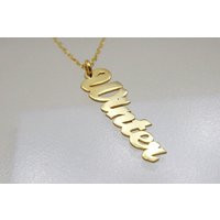 Name Plate Necklace, Custom Personalized Nameplate On Gold Necklace | Etsy (US)