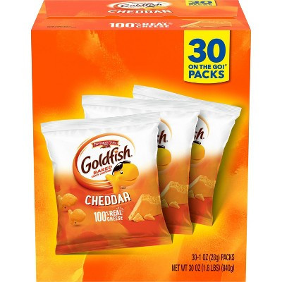 Goldfish Cheddar Crackers Snack Pack Multipack Box - 30oz/30ct | Target