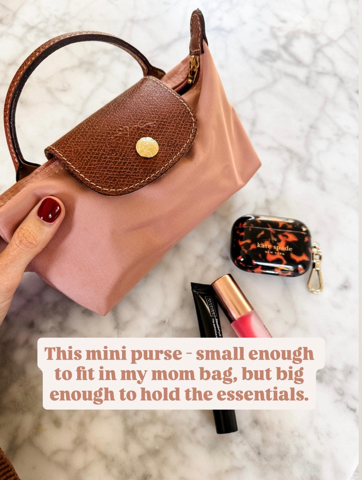 This mini cosmetics pouch is the cutest! It is so handy to keep your smaller items organized in a bigger tote! I use this every day.

Loverly grey, longchamp cosmetics pouch pink tea, cute purse accessories, small accessory pouch 

 #LTKBeauty