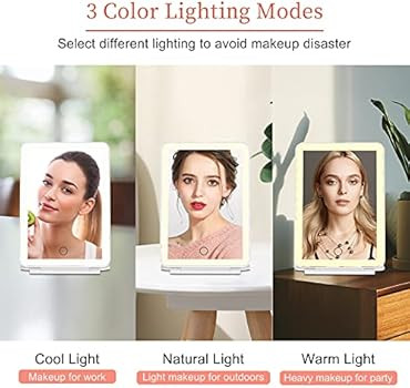 Rechargeable Travel Makeup Vanity Mirror with 72 Led Lights, FUNTOUCH Portable Lighted Makeup Bea... | Amazon (US)