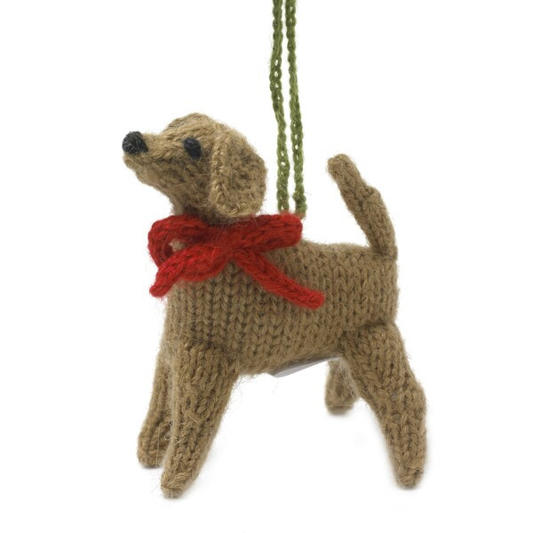 Knit Yellow Lab Ornament, White - Arcadia Home Ornaments & Trim | Maisonette | Maisonette