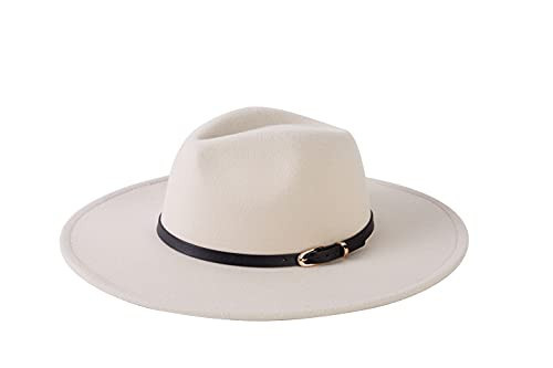 Nakiwi Women’s Fedora Hat Summer Wear with Wide Brim and Belt Buckle, Soft Panama Felt Boho Hat for Ladies | Amazon (US)