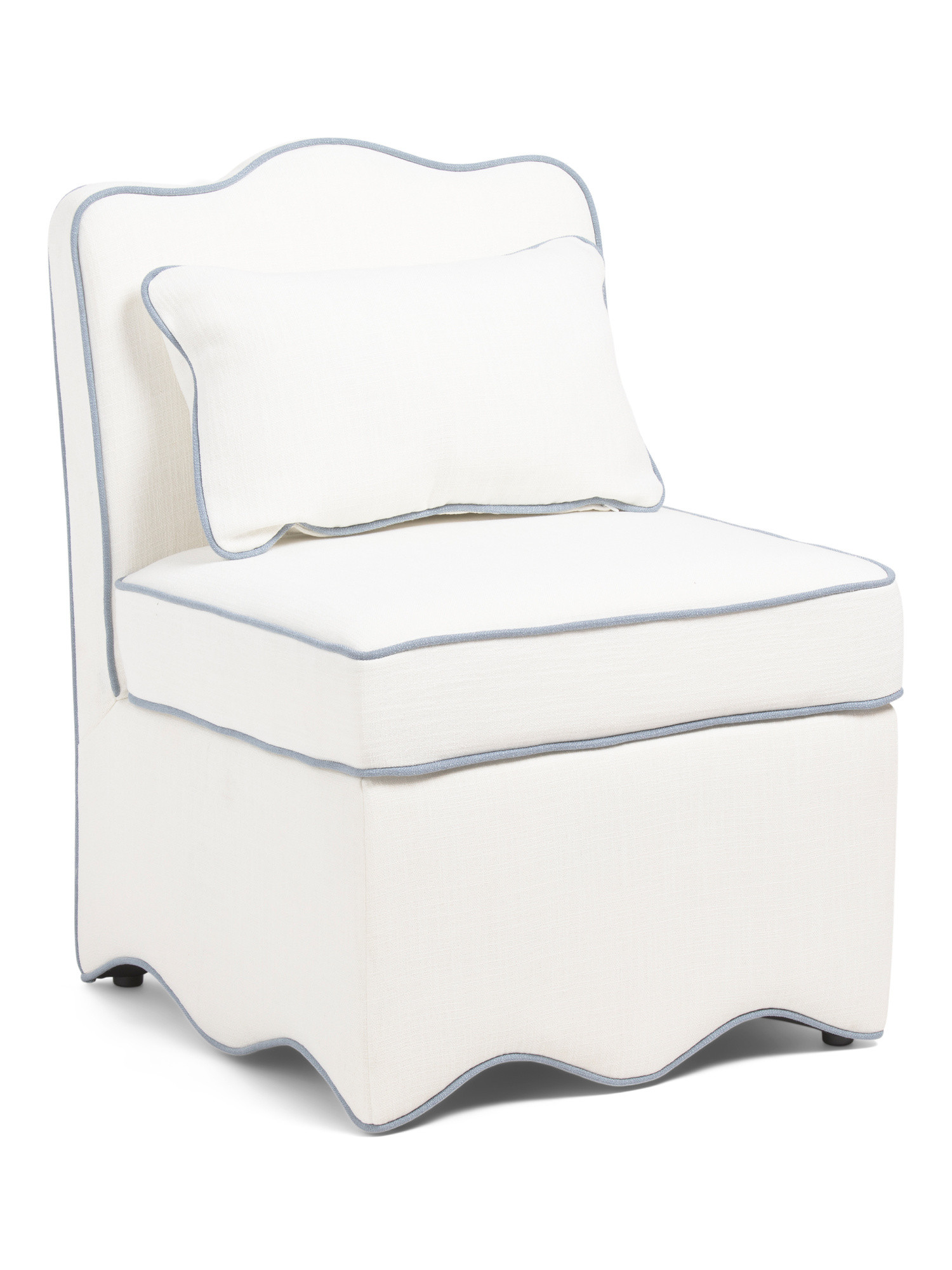 25x33 Scalloped Trim Accent Chair With Lumbar Pillow | Marshalls