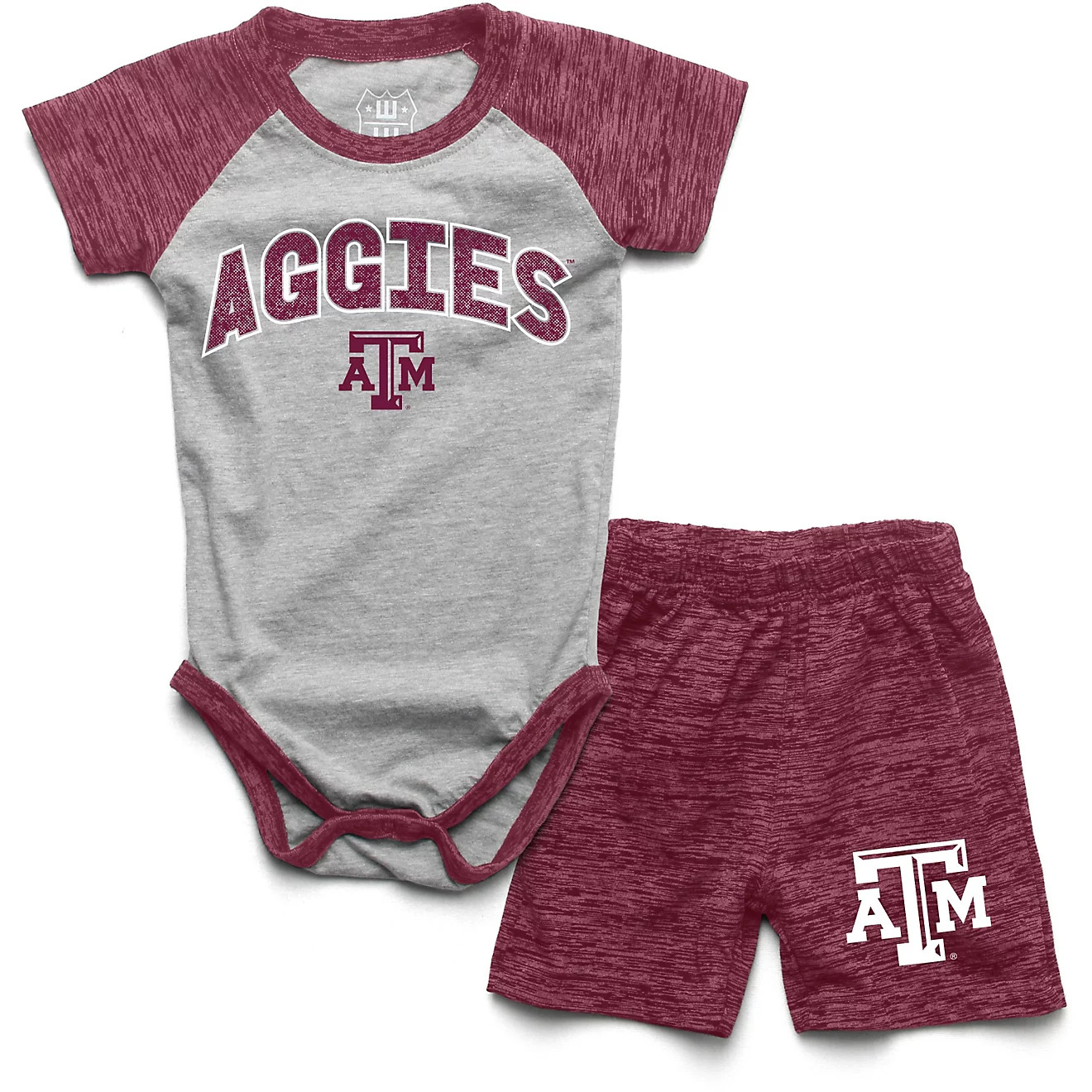 Wes and Willy Infant Boys' Texas A&M University Cloudy Yarn Creeper Set | Academy | Academy Sports + Outdoors