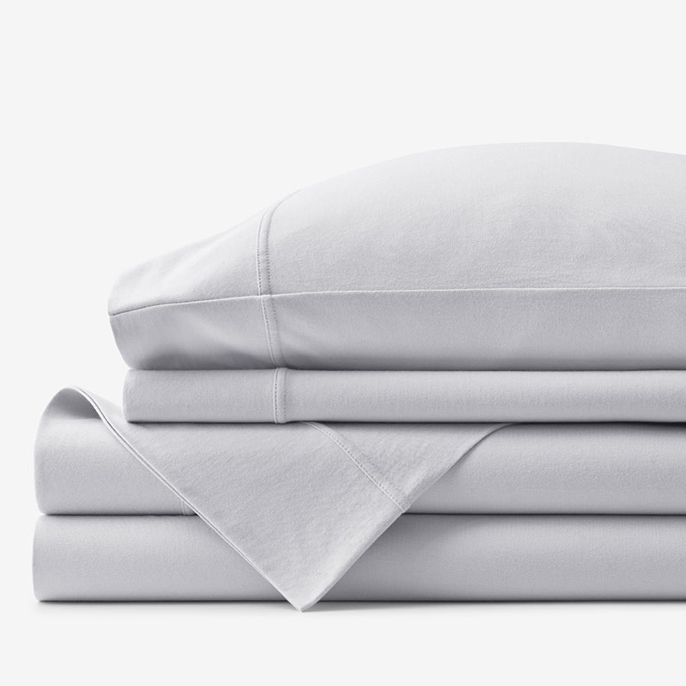 Classic Easy-Care Jersey Knit Bed Sheet Set - Light Gray, King | The Company Store