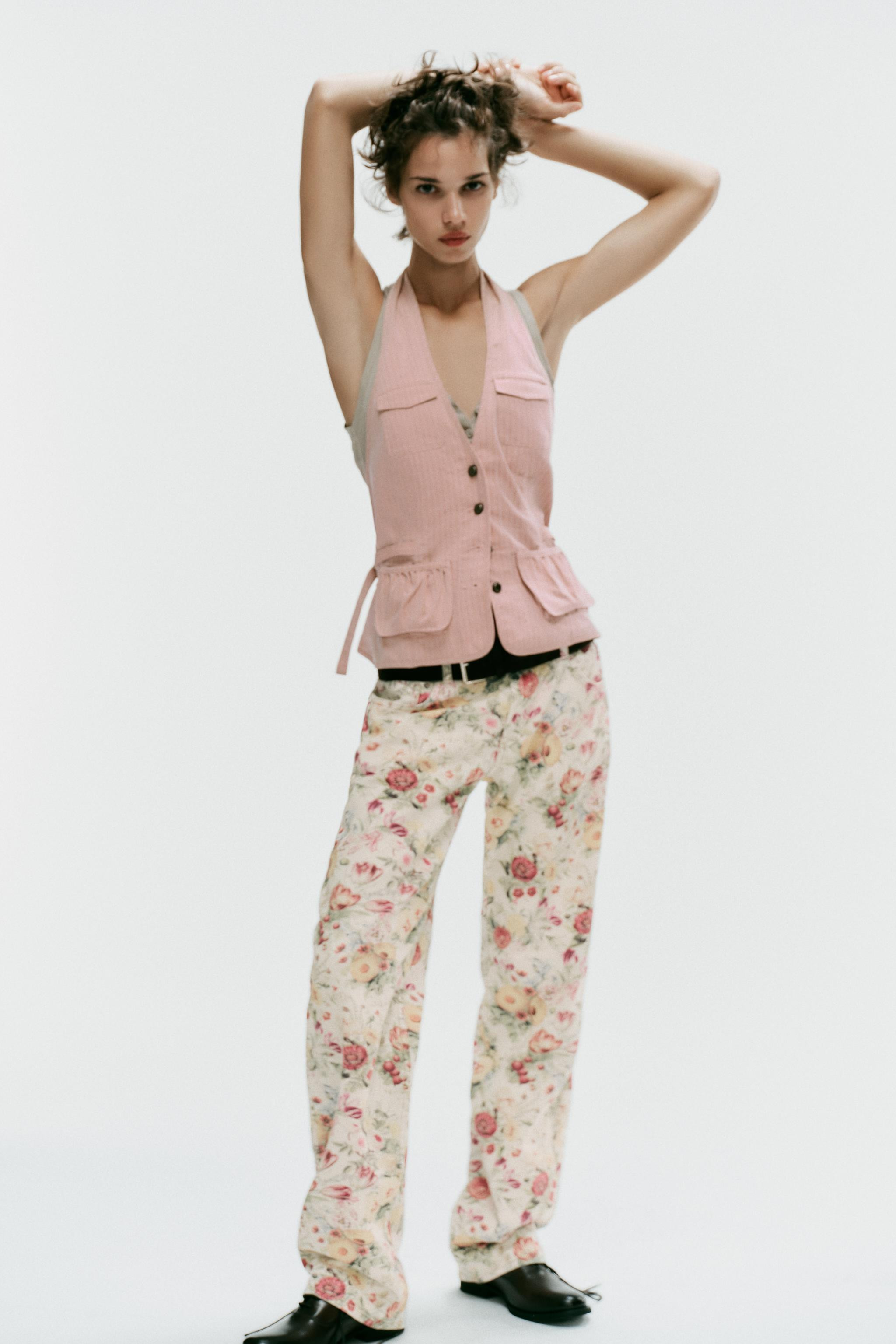 STRIPED HALTER TOP WITH POCKETS | Zara US