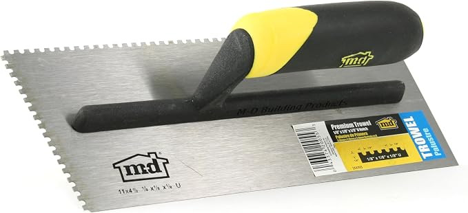 M-D Building Products 20055 1/8 in. x 1/8 in. x 1/8 in. Premium U Notch Trowel | Amazon (US)
