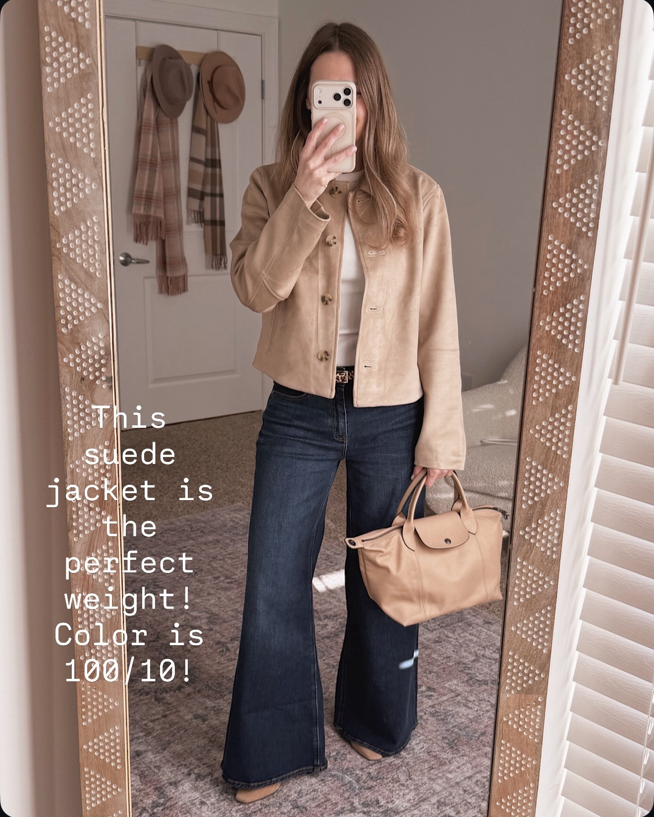This suede jacket is the kind of layer that makes a simple outfit look instantly styled. The color is gorgeous and the weight is perfect for everyday wear.

suede jacket outfit women, tan suede jacket outfit, casual jacket outfit women, neutral outfit ideas women, everyday chic outfit women, jeans and jacket outfit women, classic wardrobe staples women, spring layering outfit women

#LTKSeasonal #LTKSaleAlert #LTKOver40