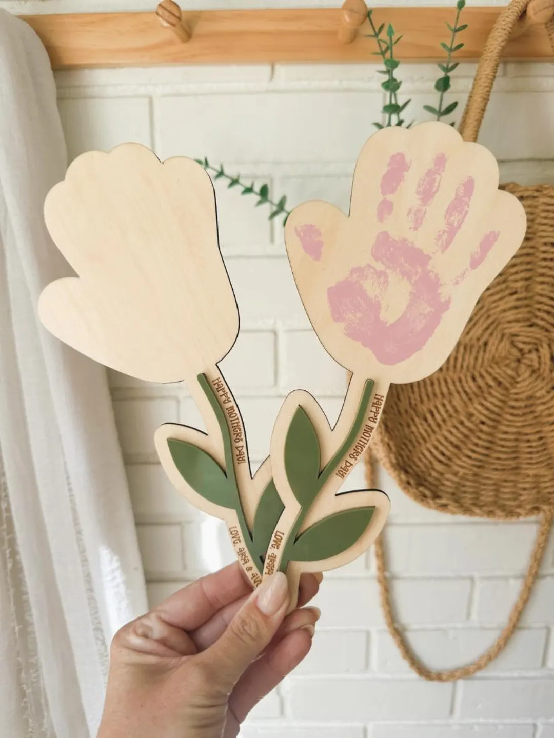 Handprint Sign, DIY Children’s Gift, Child's Hand print Sign, Mother's Day Sign, Mother's Day G... | Etsy (US)