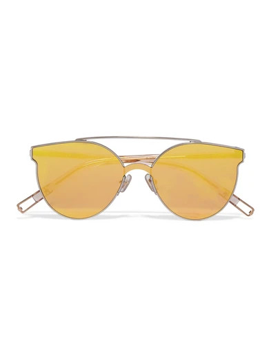 Gentle Monster - Tilda Swinton Trick Of The Light Round-frame Silver-tone Mirrored Sunglasses - Gold | NET-A-PORTER (US)