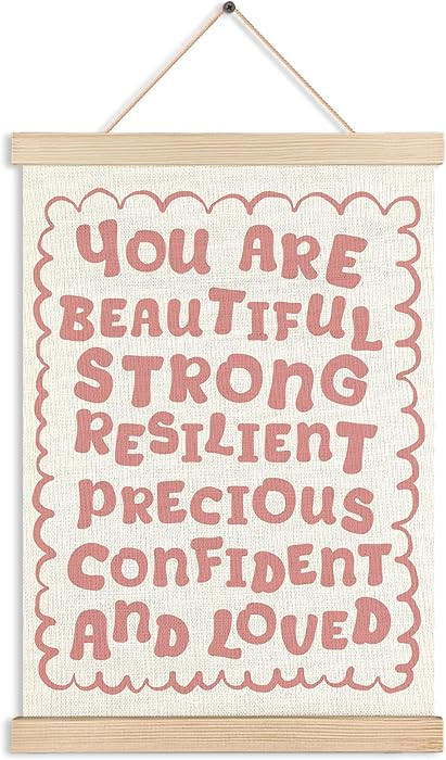 AJIPUX Pink Affirmation Wall Art Decor, Encouragement Gifts for Women, Nursery Hanging Poster Can... | Amazon (US)