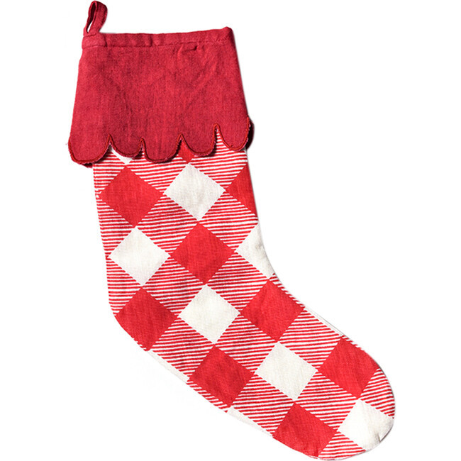 Red Buffalo Stocking With Trim | Maisonette