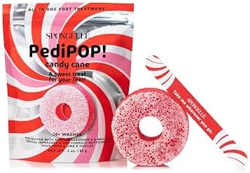 Spongellé Candy Cane Holiday PediPOP! Pedi Buffer & Nail File | All-in-One Pedicure Treatment | ... | Amazon (US)