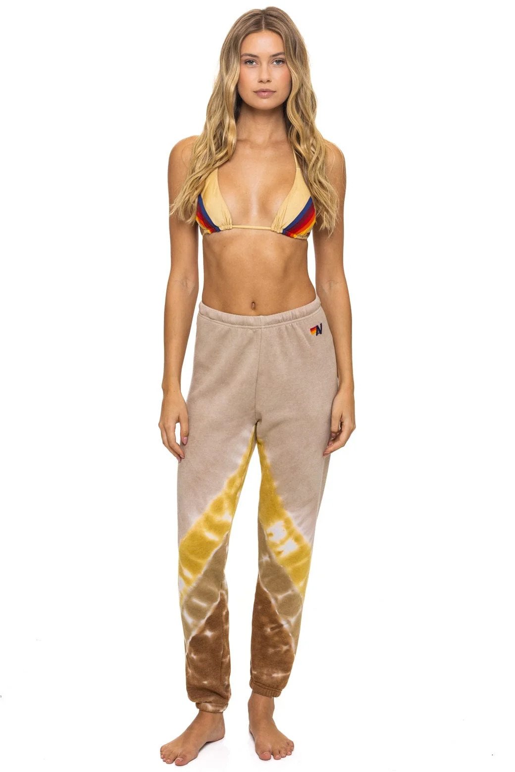 HAND DYED V SWEATPANTS - TIE DYE SAND // CINNAMON | Aviator Nation