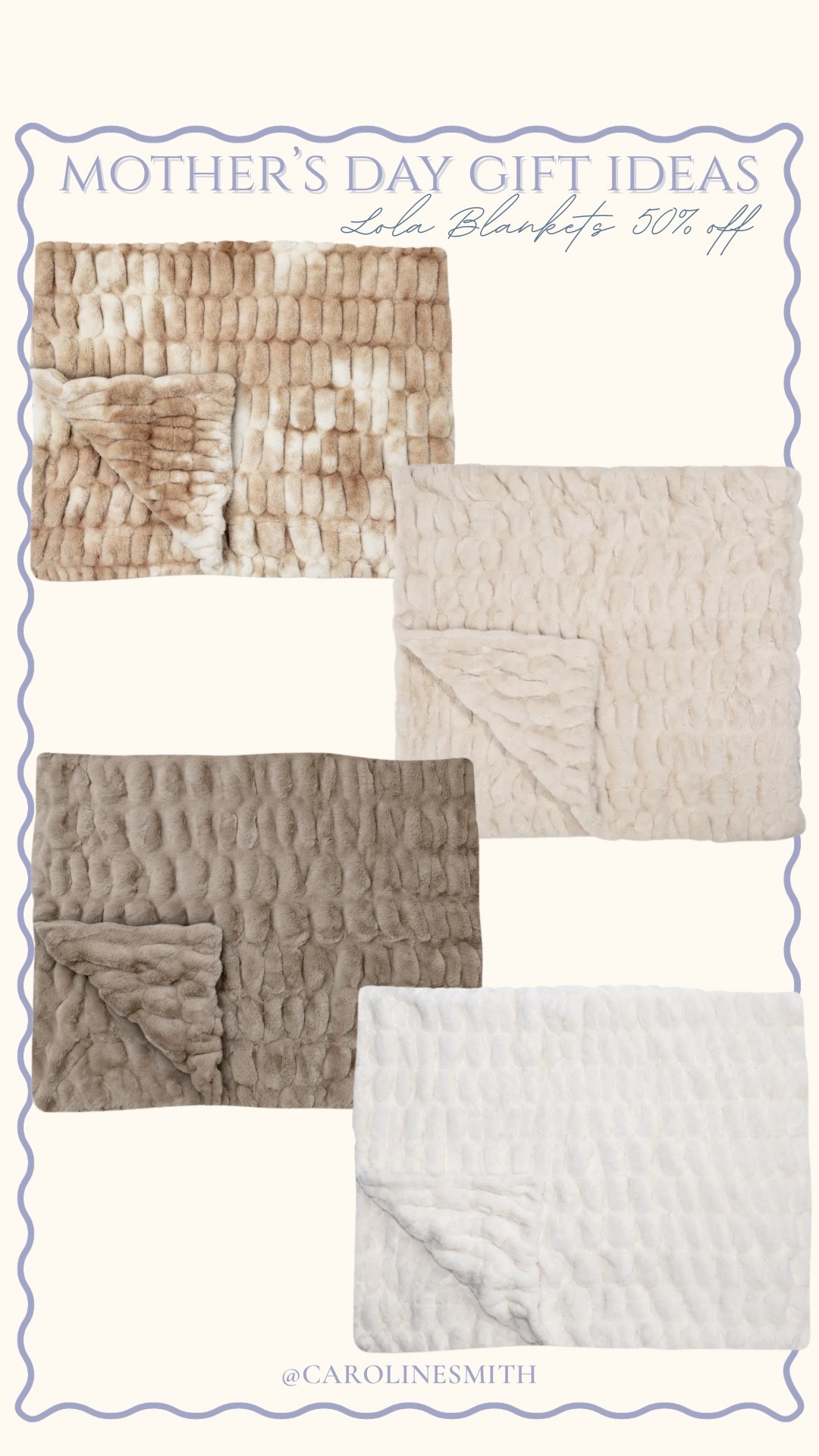 Mother’s Day gift ideas- Lola blankets 50% off!


Gifts for her, gift guide, cozy, comfy finds, home finds, cozy home 

#LTKSaleAlert #LTKHome #LTKMothersDay