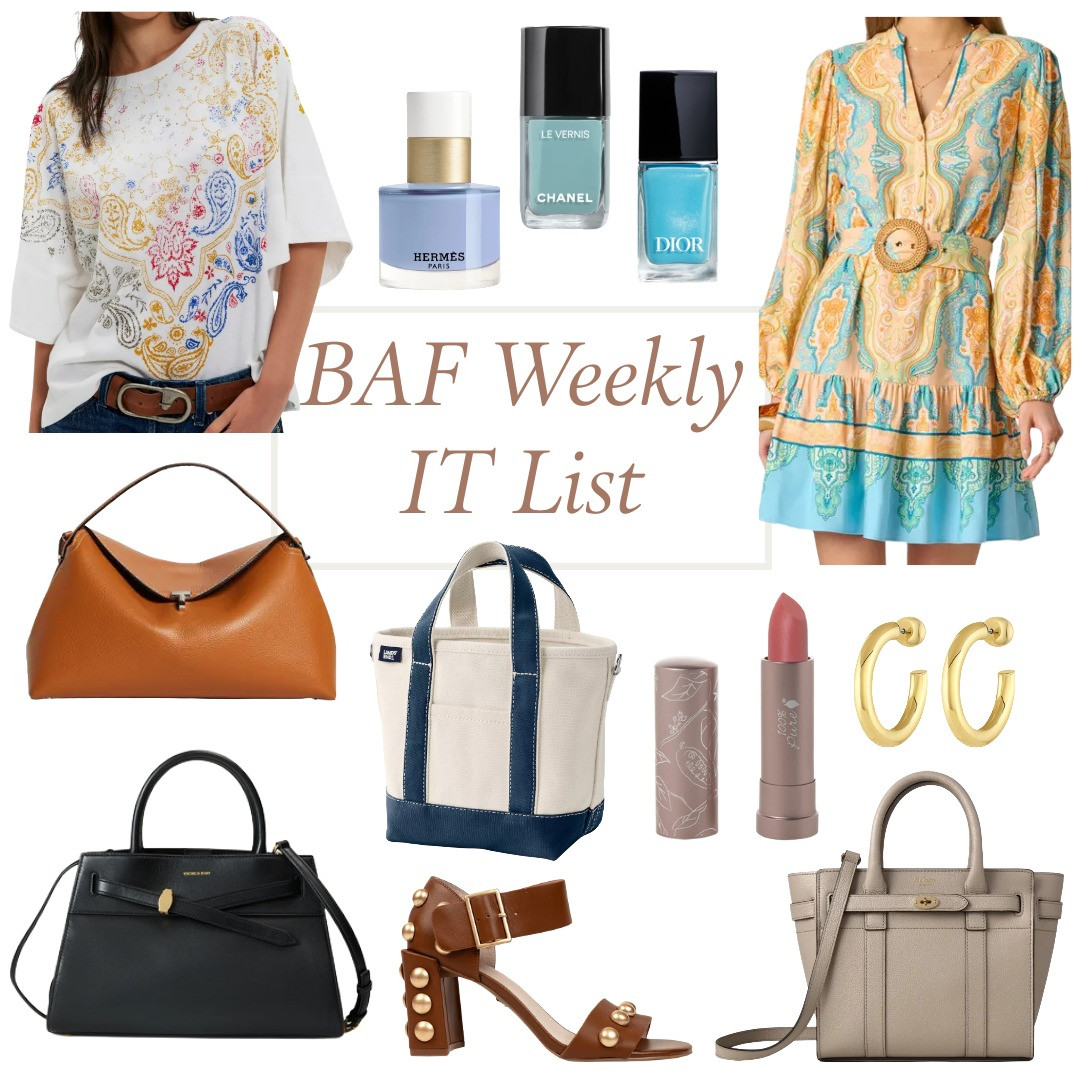 What's trending on the blog this week. Summer nail polish in oceanic hues, classic jewelry, understated summer lipstick, studded high heel sandals, prints, and fabulous handbags. Love! 

 #LTKActive #LTKOver40 #LTKBeauty