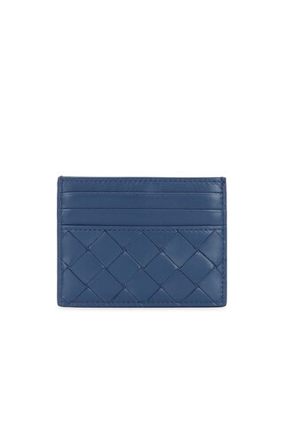 Bottega Veneta Intrecciato Credit Card Case in Blue | FWRD 