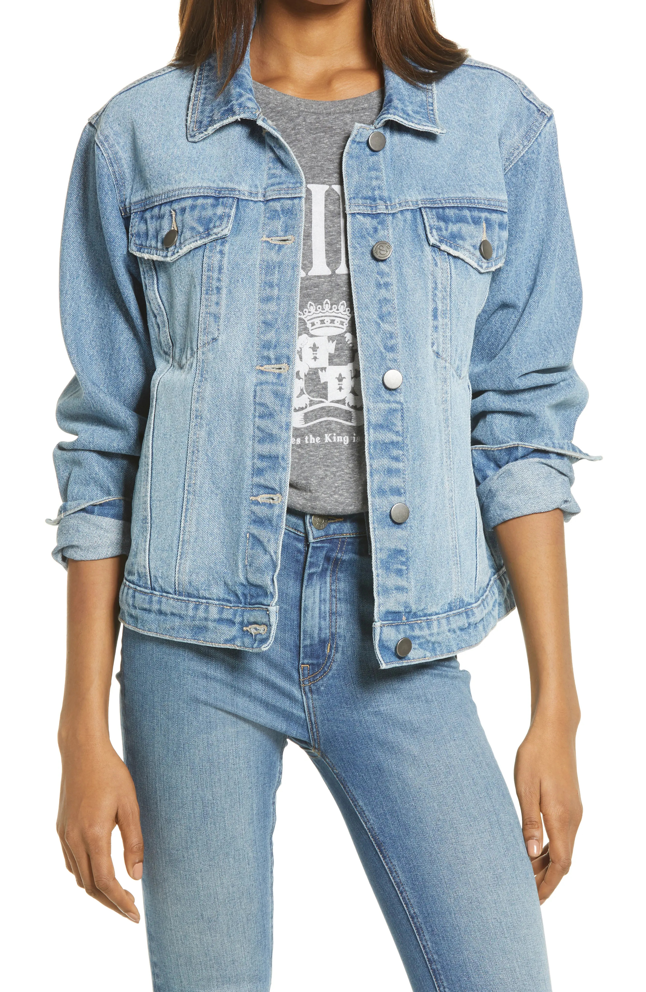 Treasure & Bond Boyfriend Denim Jacket at Nordstrom, Size Xx-Small | Nordstrom
