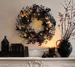 Faux Lit Berry and Butterfly Wreath | Pottery Barn (US)