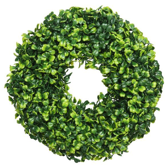 Artificial Mini Button Leaf Wreath (10") Green - Vickerman | Target