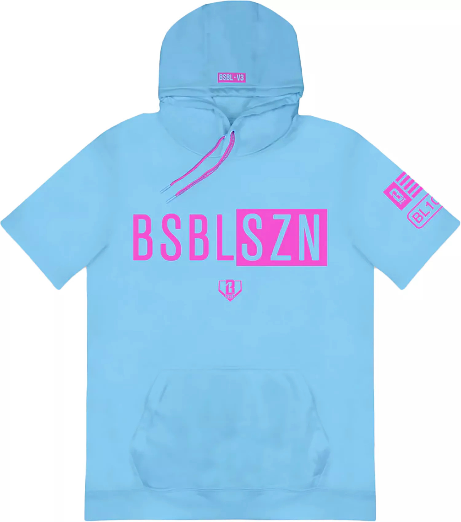 Baseball Lifestyle 101 Men's BSBL-SZN V3 Short Sleeve Hoodie, XL, Blue | DICK'S Sporting Goods