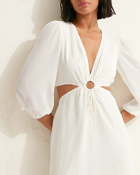 O-Ring Cutout Maxi Dress | Express