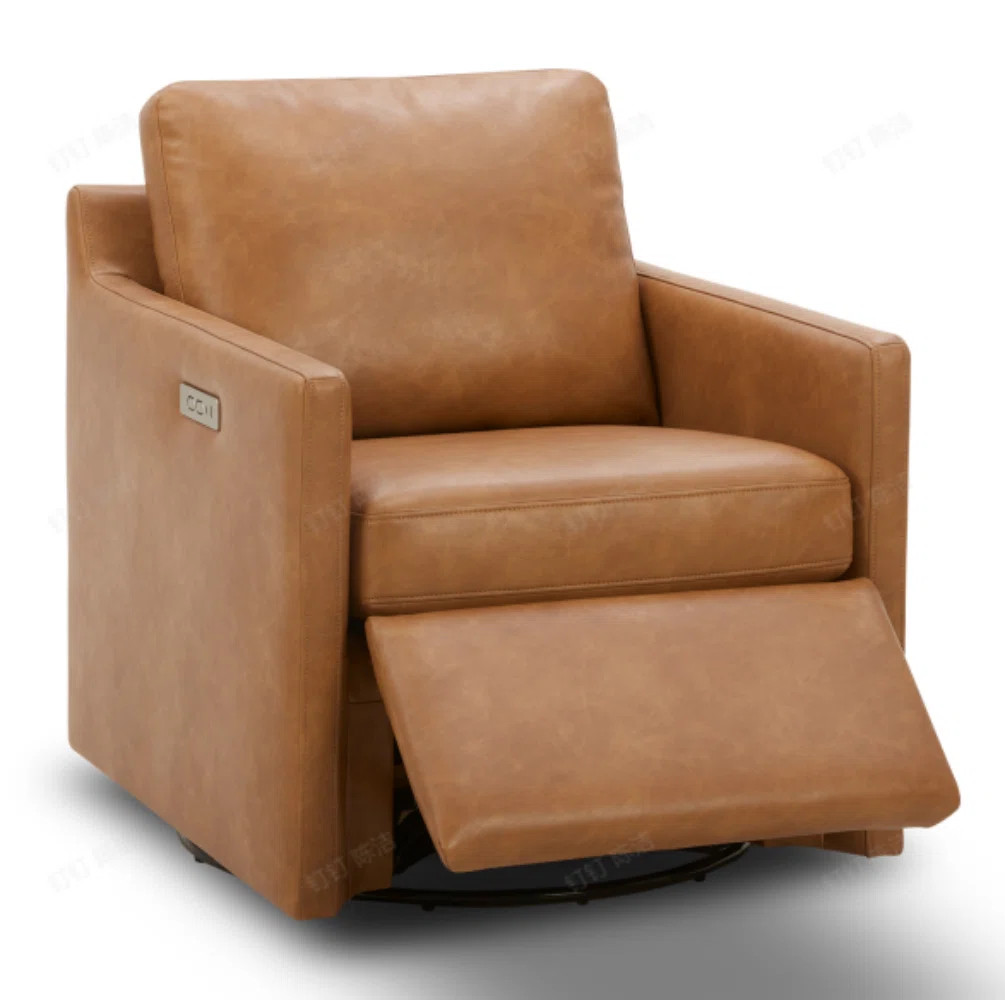 Bradner 29.5'' W Vegan Leather Swivel Power Recliner With USB | Wayfair North America