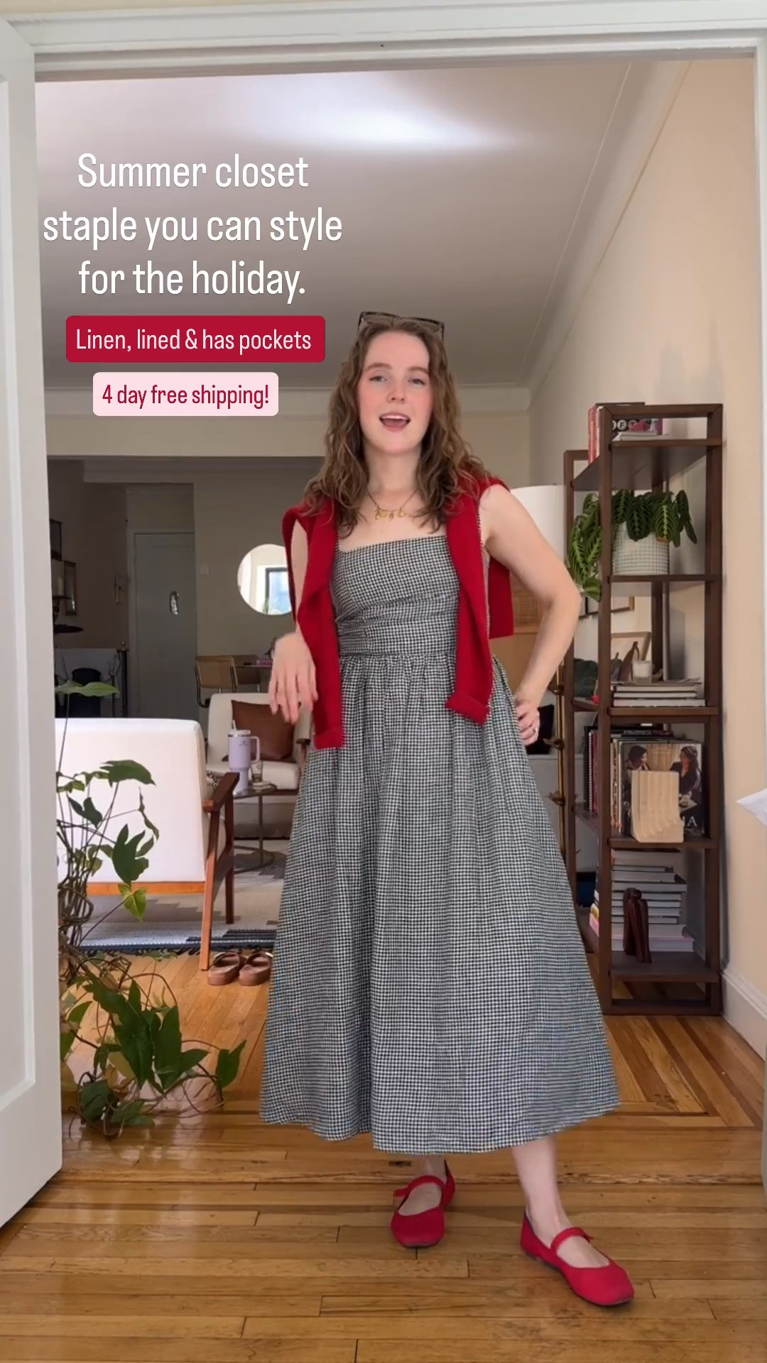 Fourth of July outfit. Gingham dress lined and linen. Free shipping. Wearing xs.

#LTKSeasonal