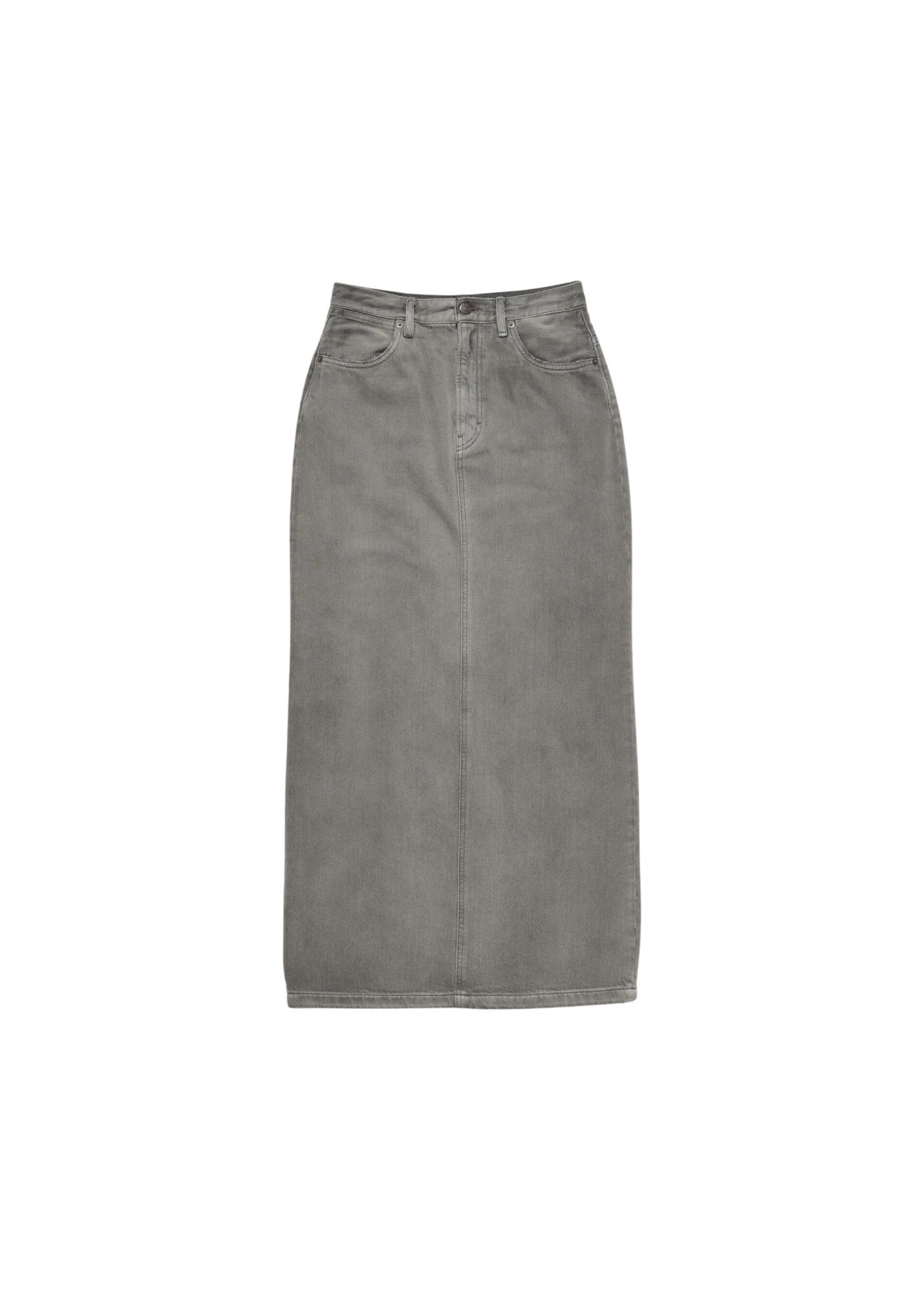 Denim Maxi Skirt in Anthracite Grey | MODISTE