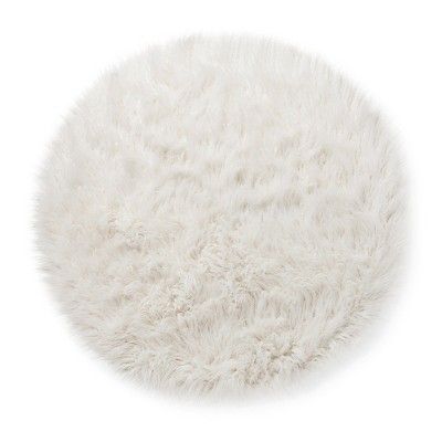 Faux Fur Rug (3' Round) White - Pillowfort™ | Target