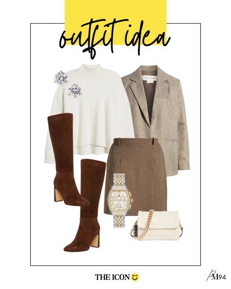 nordstrom anniversary sale 2023 

fall outfit idea! tailored blazer with wool cashmere sweater, houndstooth skirt, and high knee boots 

#LTKstyletip #LTKSeasonal #LTKxNSale