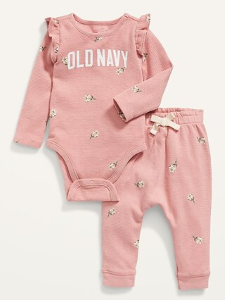 2-Piece Thermal Bodysuit and Leggings Set for Baby | Old Navy (US)
