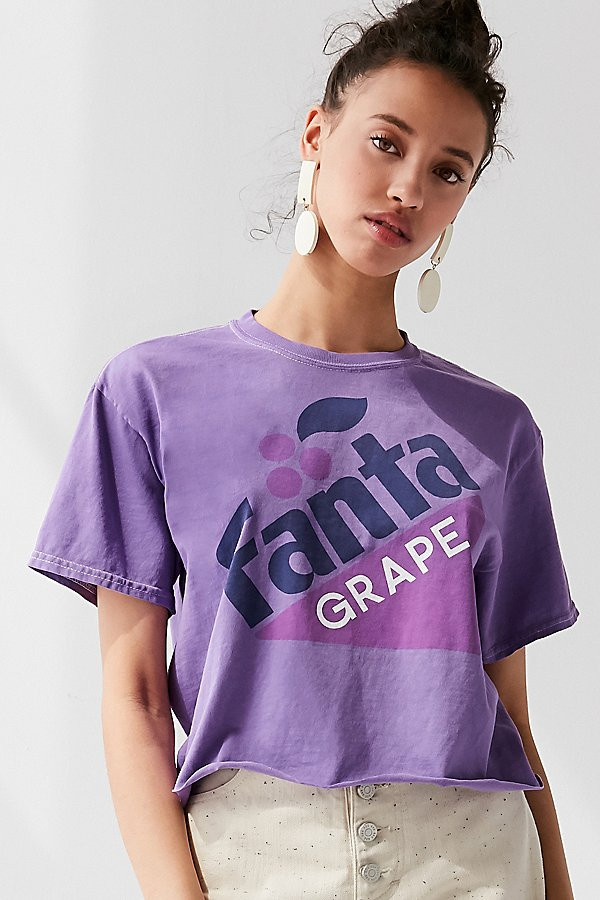 UO Fanta Cropped Tee - Purple XS at Urban Outfitters | Urban Outfitters (US and RoW)